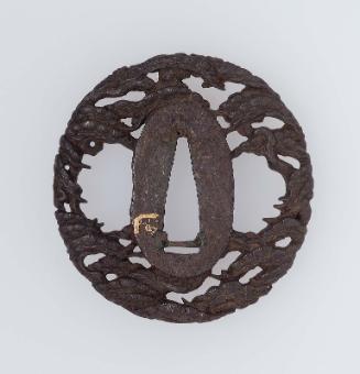 Tsuba with design of pine trees