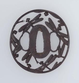 Tsuba with design of dragonflies