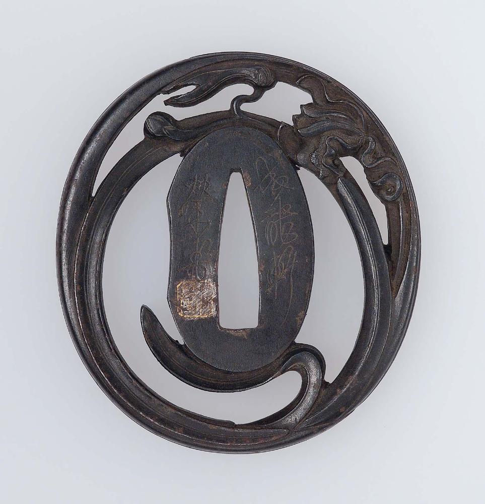 Tsuba with design of a lily