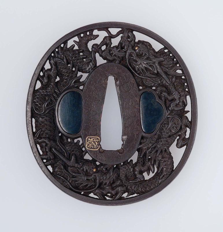 Tsuba with design of dragons