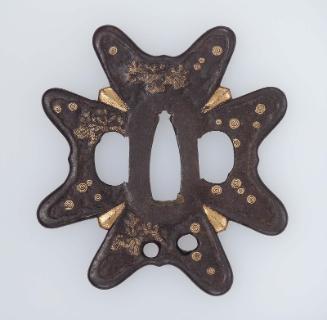 Tsuba with design of paulownia and spirals