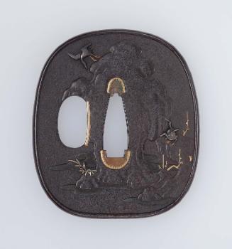 Tsuba with design of Horaizan