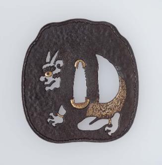 Tsuba with design of crouching oni