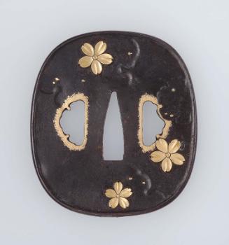 Tsuba with design of cherry blossoms