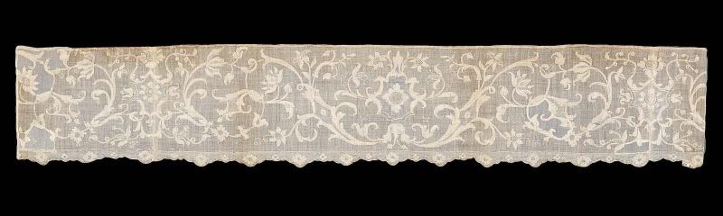 Lace flounce of thin linen
