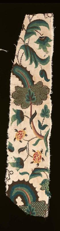 Fragment of crewel work bed hangings
