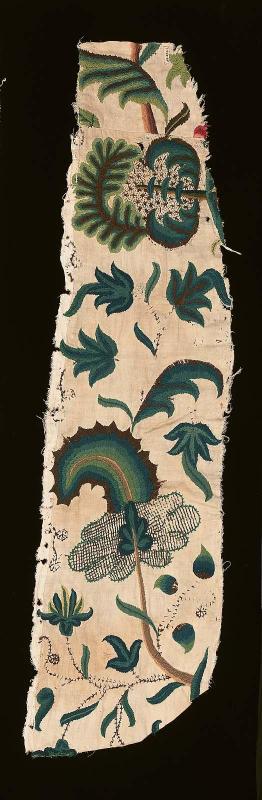 Fragment of crewel work bed hangings