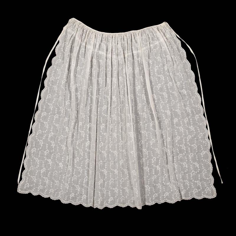 White muslin apron
