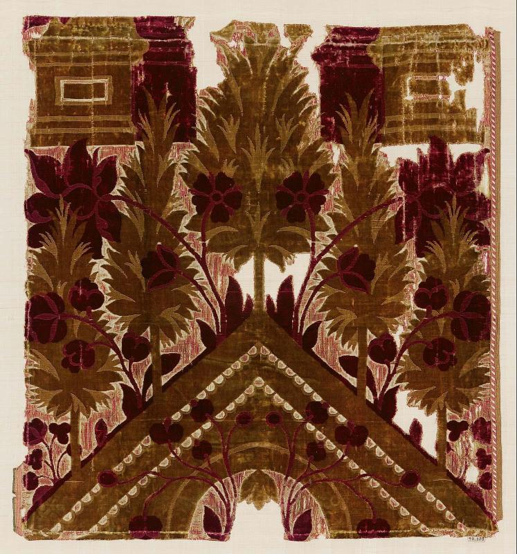 Length of velvet furnishing fabric