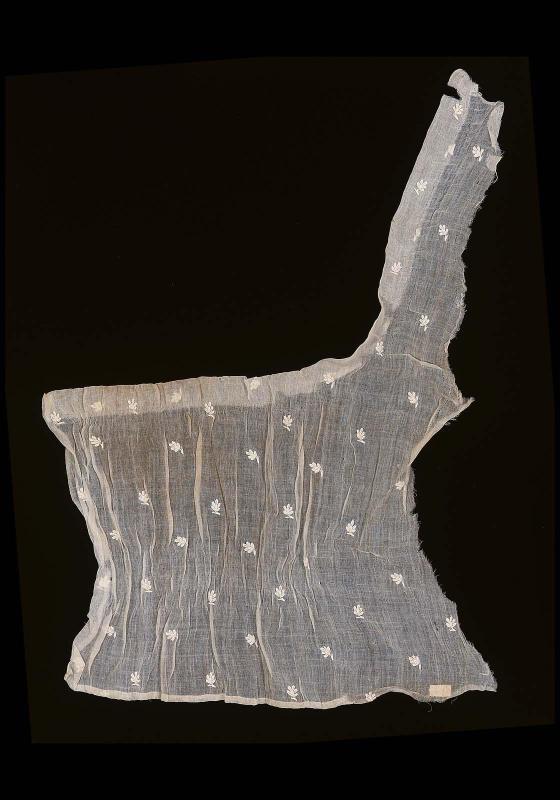 Part of a waist of sprigged mull