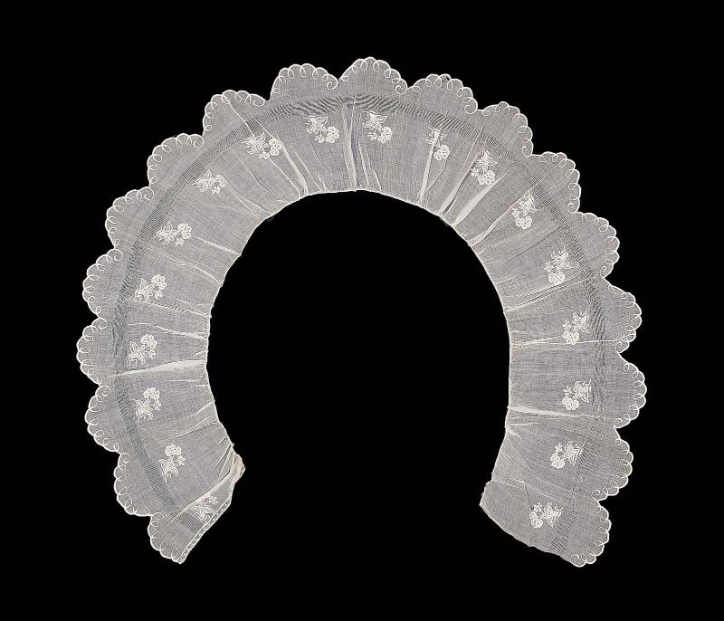 Part of an embroidered mull deep flounce