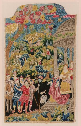 Chairback or polescreen panel: Jepthah Greeting His Daughter