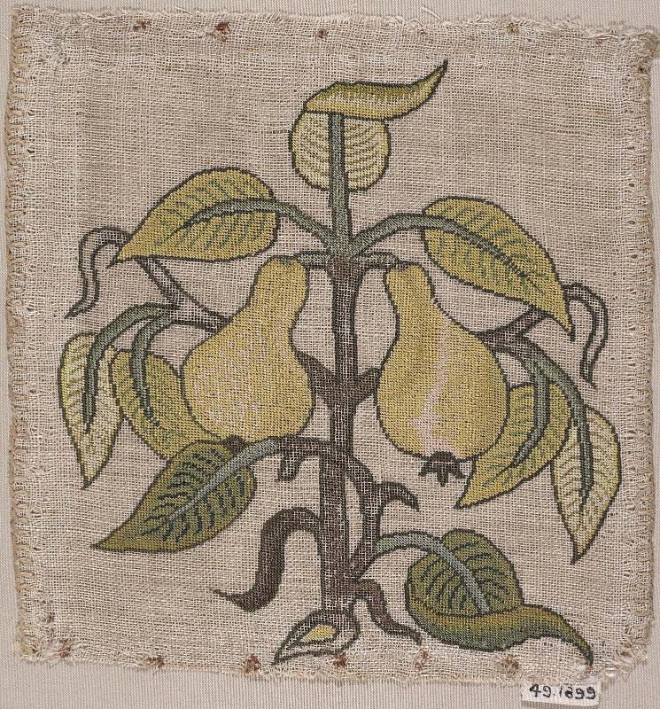 Small panel: Spray of pears for applique work