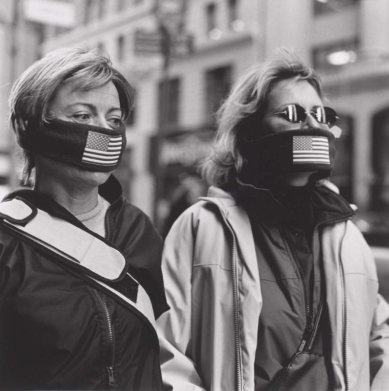 Untitled, from the World Trade Center series, New York City (Women with flag headbands)