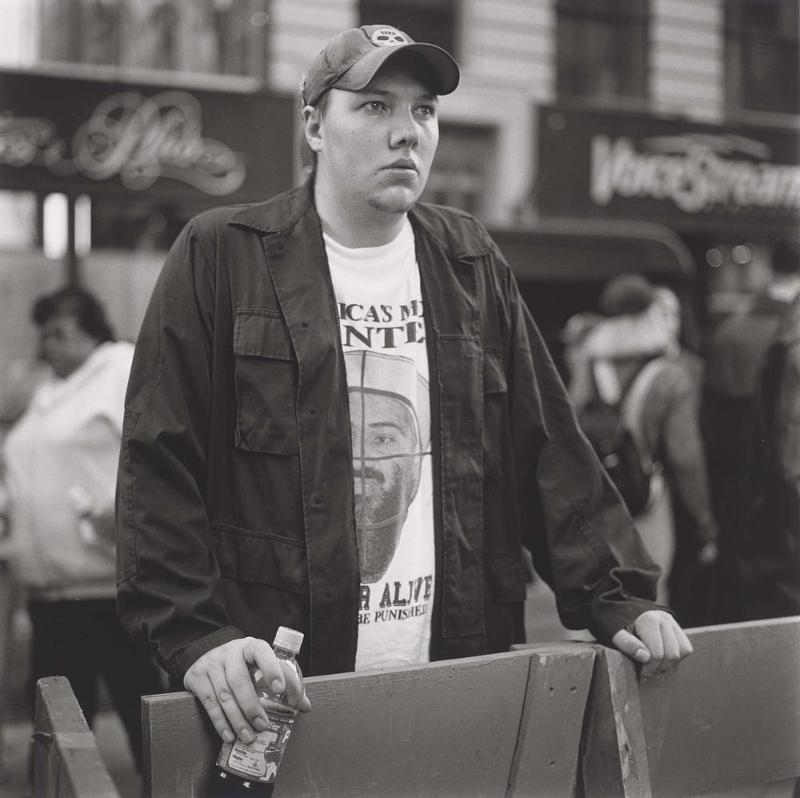 Untitled, from the World Trade Center series, New York City (Man in Osama shirt)
