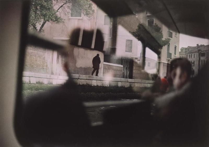 Man in Vaporetto, Venice, from the Reflections series