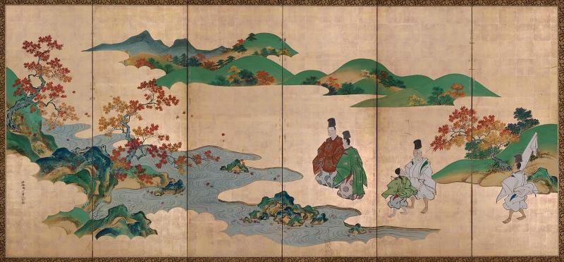 The Tale of Ise: Two Poets and Autumn Foliage by the Tatsuta River