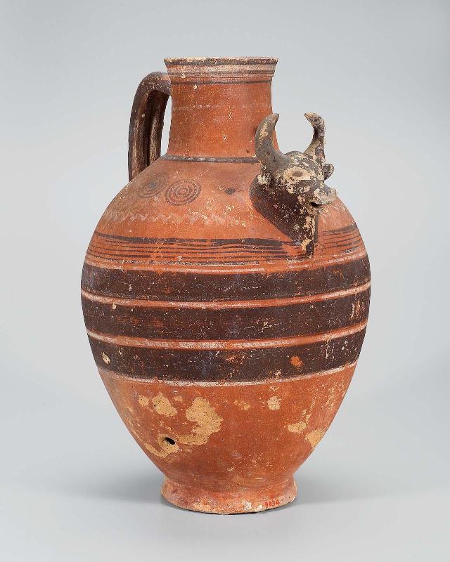 Jug with red slip