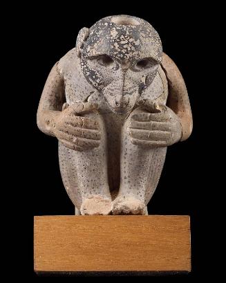 Perfume jar (alabastron) in the form of a squatting monkey