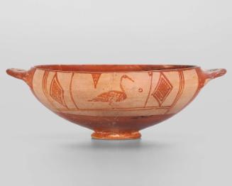 Two handled bowl with bird