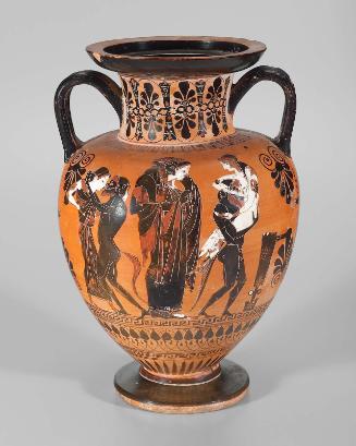 Storage jar (amphora) with Dionysos and Ariadne