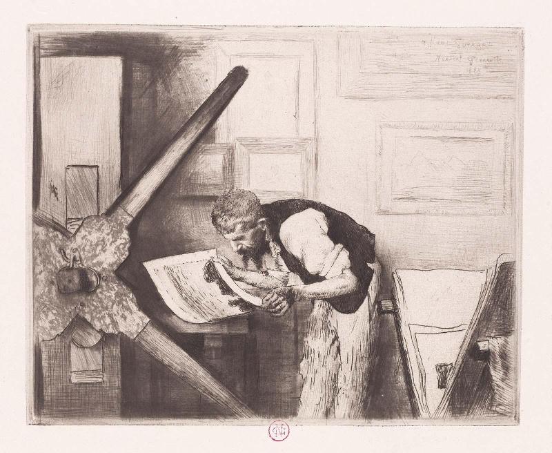 Henri Guérard in his Atelier