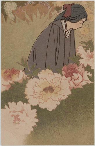 Young Woman and Peonies