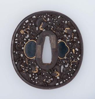 Tsuba with design of dragons and pearls