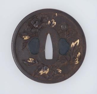 Tsuba with design of peonies