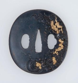 Tsuba with design of dragon and clouds