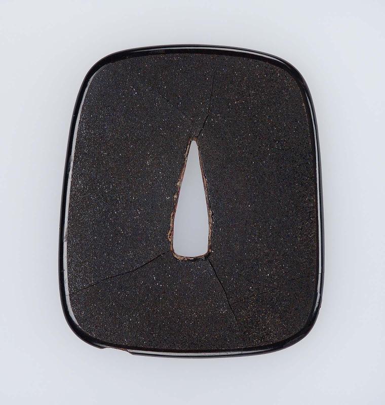Tsuba with granulated lacquer ground