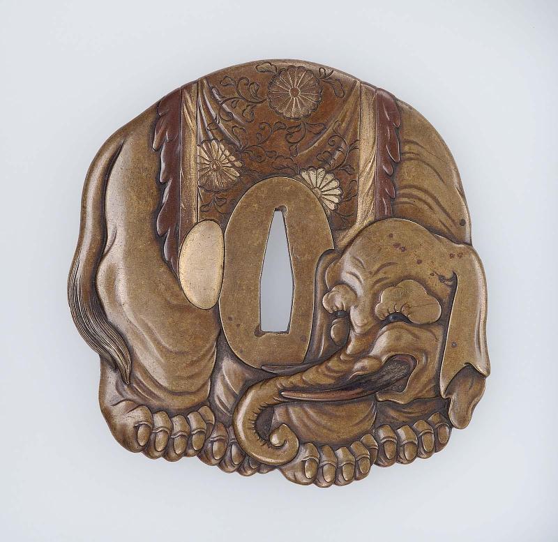 Tsuba in the form of a caparisoned elephant