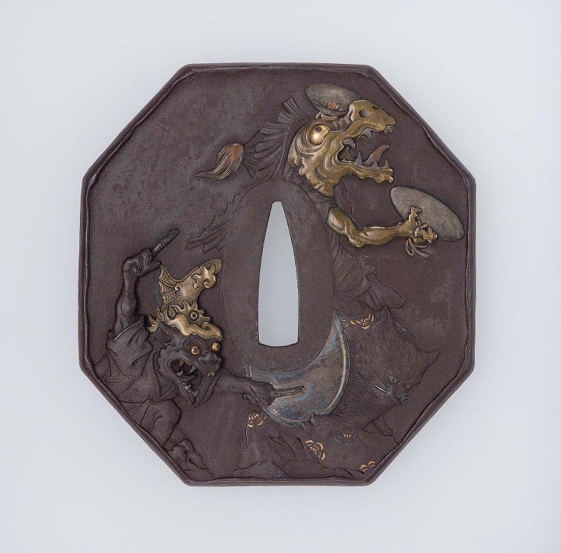 Tsuba with design of a ghostly procession