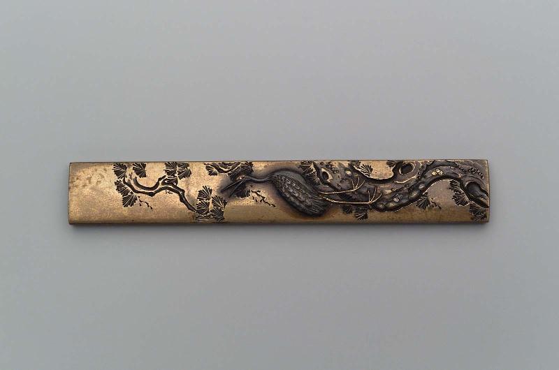 Kozuka with design of crane and pine tree