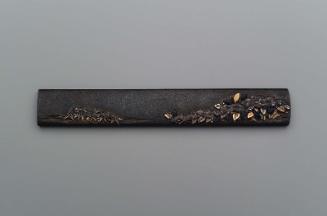 Kozuka with design of snow-covered plants