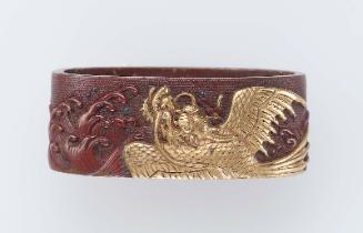 Fuchi with design of shachihoko and waves