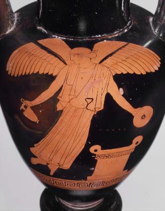 Two-handled jar (amphora) depicting Nike at an altar