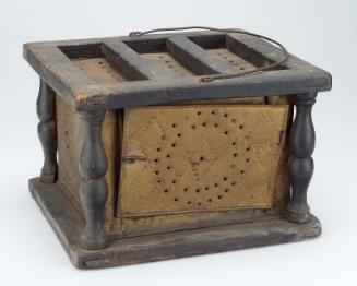 Footwarmer with cup for coals