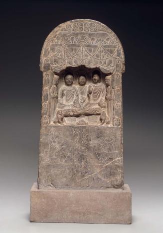 Votive Offering of Twin Buddhas with Attendants