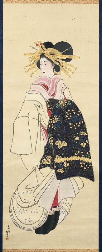 Courtesan Wearing White Robes for the Hassaku Observance