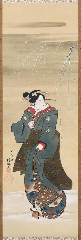 Three Women Representing Snow, Moon, and Flowers