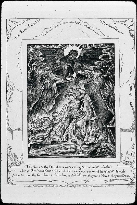 The Destruction of Job's Sons (Illustrations of the Book of Job, Plate 3)