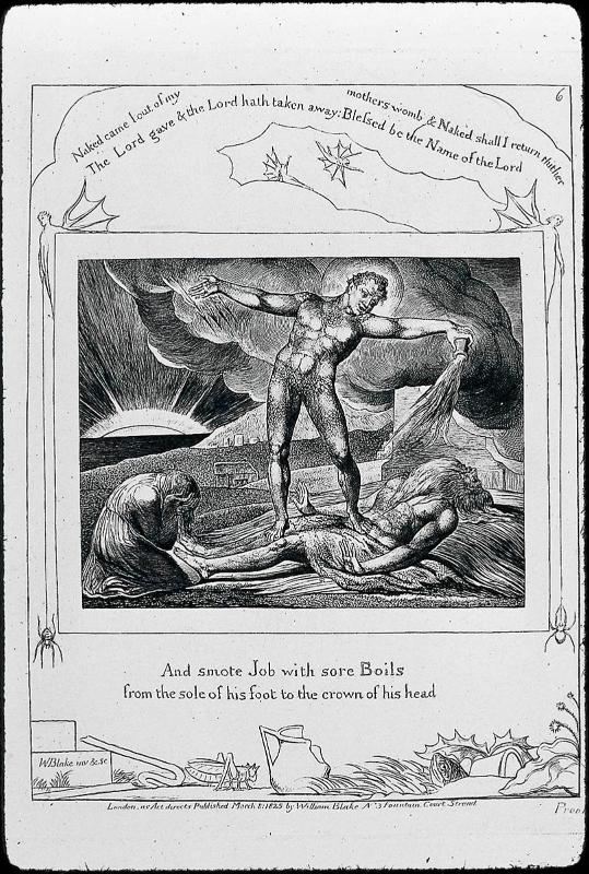 Satan smiting Job with Boils (Illustrations of the Book of Job, Plate 6)