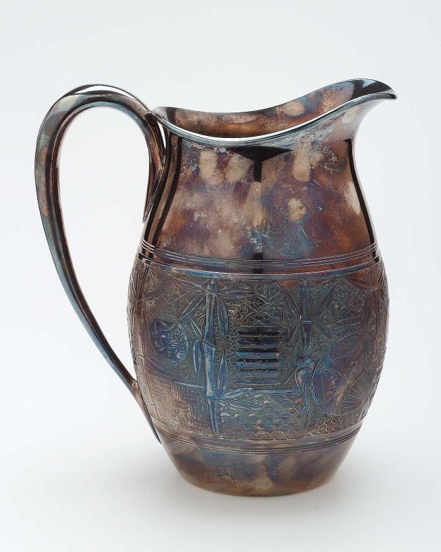 Pitcher, of  three-part service