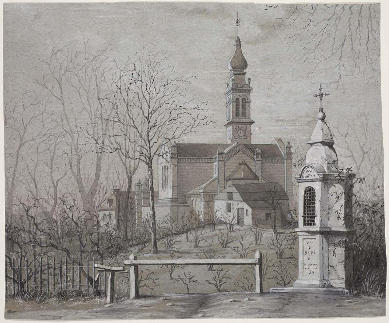 Church and Churchyard with Monument