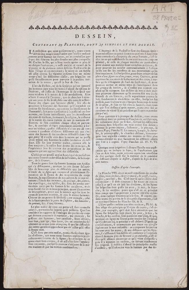 Encyclopédie (VII) (section on Dessein)