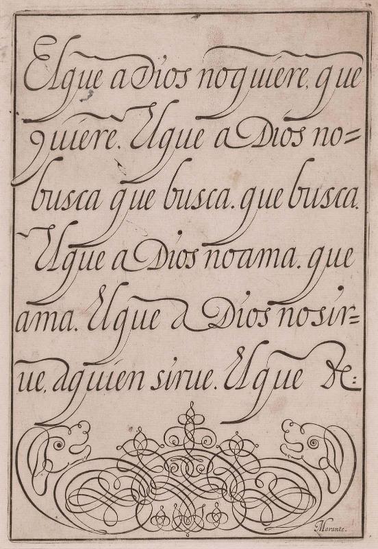 Page of Calligraphy: Elque a dios noquiere...