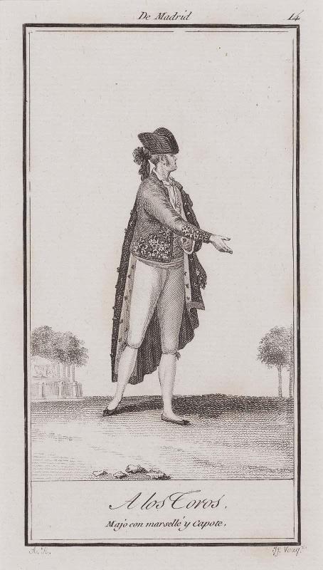 De Madrid 14, A los Toros Majo con marsellé y capote, from Antonio Rodriguez, Colección de los trages que en la actualidad se usan en España