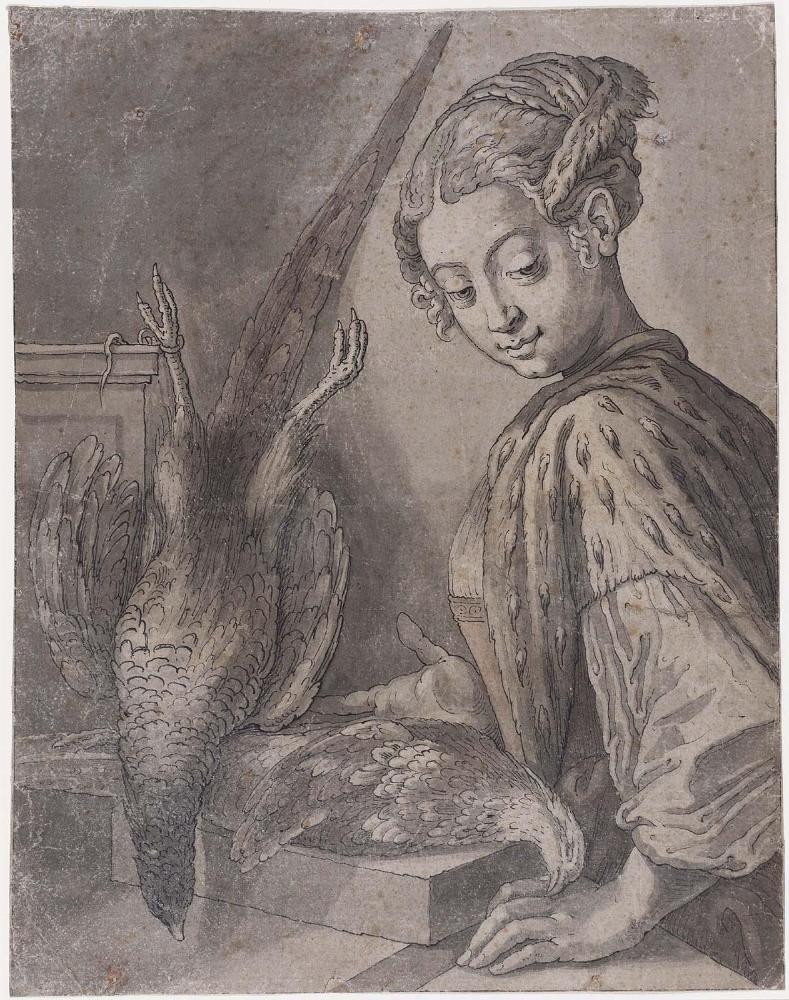 Woman with Two Pheasants (Autumn)