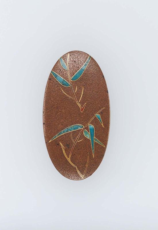 Kashira with design of bamboo